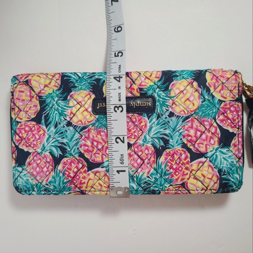 Simply Southern Pineapple Print Quilted Wallet - Pink and Blue - Picture 4 of 6